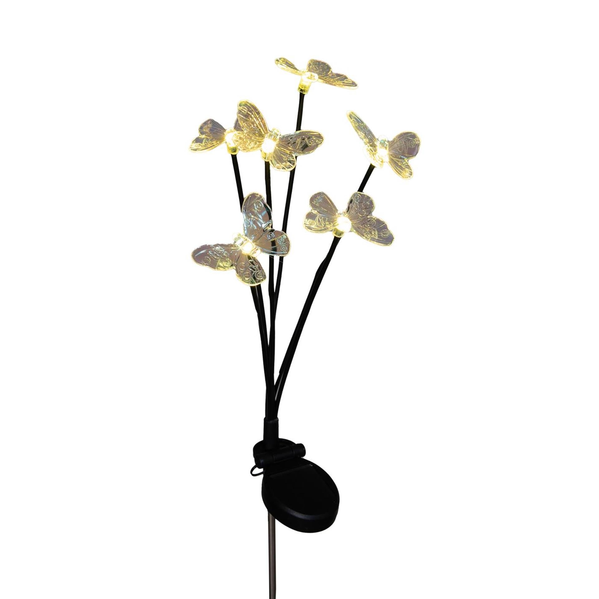 Anna's collection Prise solaire LED papillons 6,5x70cm