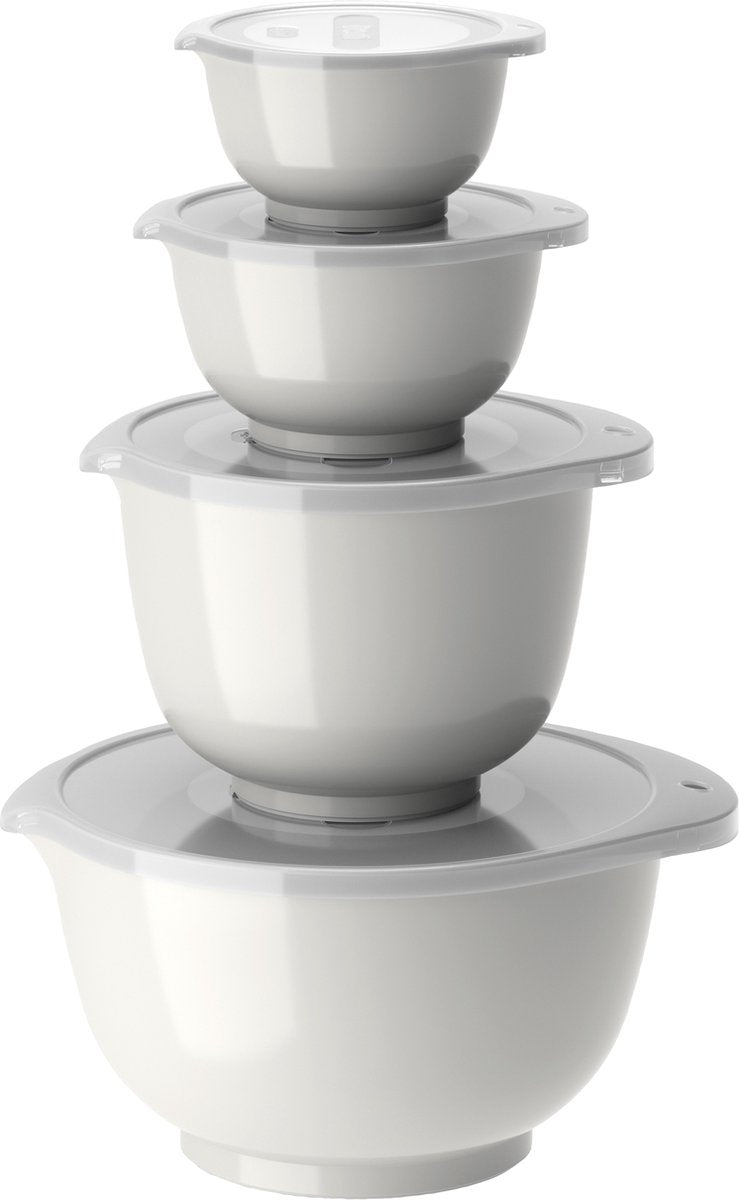 Ensemble de bols à mélanger Rosti Margrethe - 8 pièces - 0,25, 0,5, 1,5 et 3 l - blanc - bol à mélanger avec couvercle pour la cuisson et la cuisson - va au micro-ondes, au congélateur et au lave-vaisselle