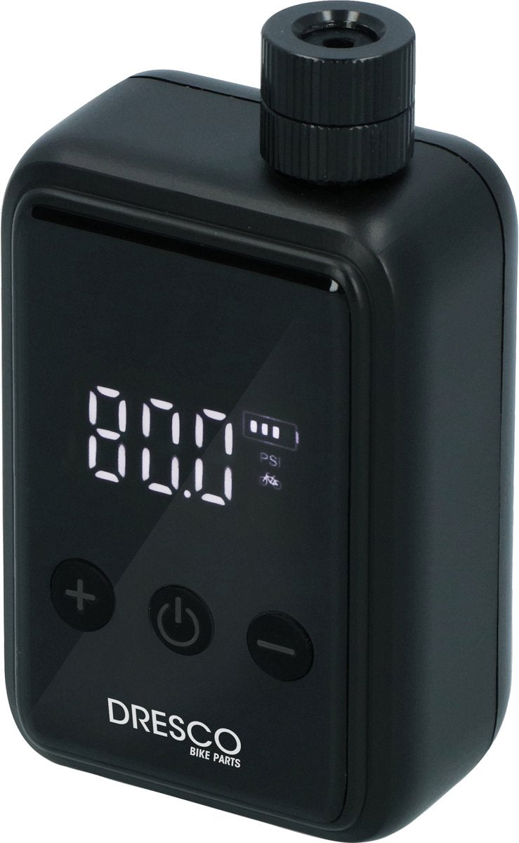 Pompe à vélo électrique Dresco compacte - 125 psi - rechargeable USB-C - pour vélo, moto et ballon - avec housse de protection