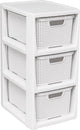 Branq - bibliothèque avec 3 paniers - blanc antique haute qualité - blanc