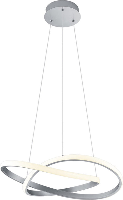 Rl vis votre cours de réalité lumineuse - lampe suspendue - nickel mat - incl. 1x SMD 27,5 W - dimmable avec interrupteur - montage au plafond - ne convient pas aux variateurs externes - réglable en hauteur