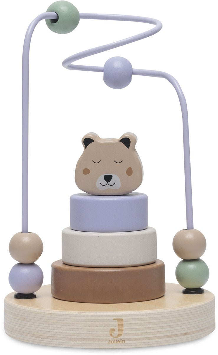 Jollein - spirale en bois - jungle jambo - guépard - jouet en bois - avec 6 perles - 100% fsc