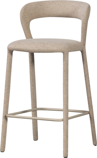 Chaise de bar Woood noble - tissu tissé - sable - 95x48x52