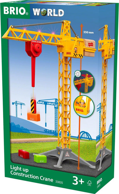 Grue de chantier lumineuse Brio - jouet en bois à partir de 3 ans - 33835