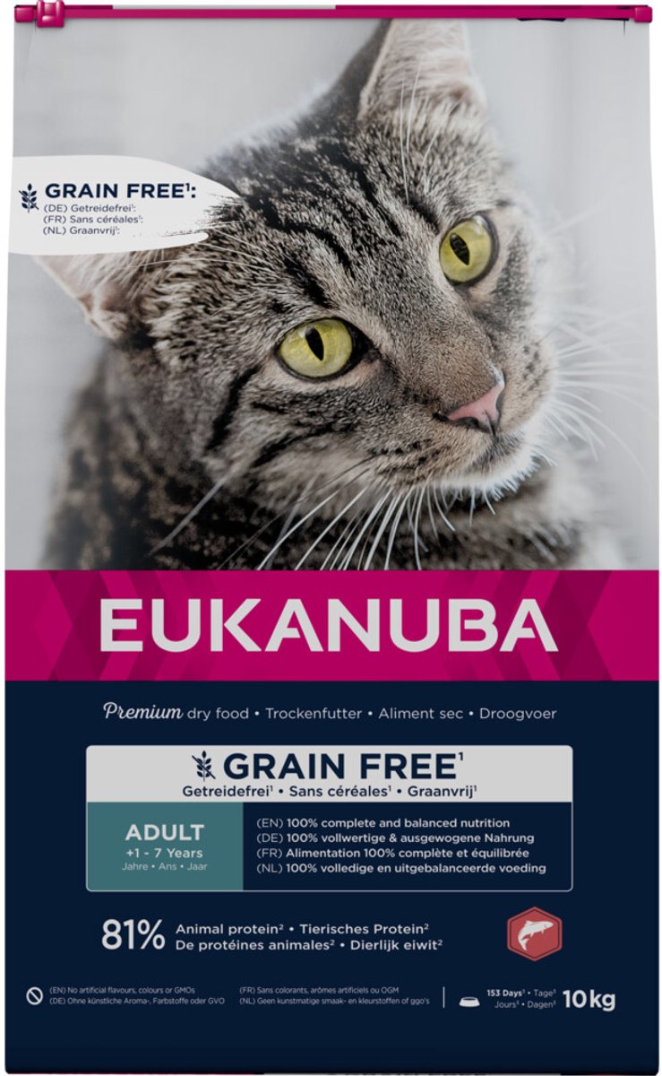 Eukanuba nourriture sèche pour chat adulte saumon sans céréales - 10 kg