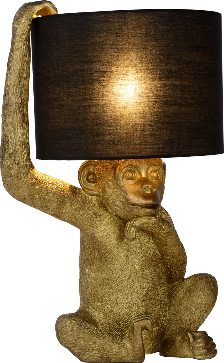 Lucide extravaganza chimpanzé - lampe de table - ø 30 cm - 1xe14 - noir