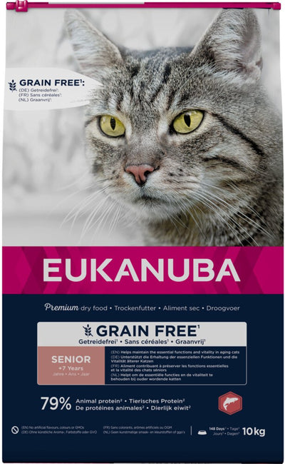 Eukanuba nourriture sèche pour chat senior saumon sans céréales - 10 kg