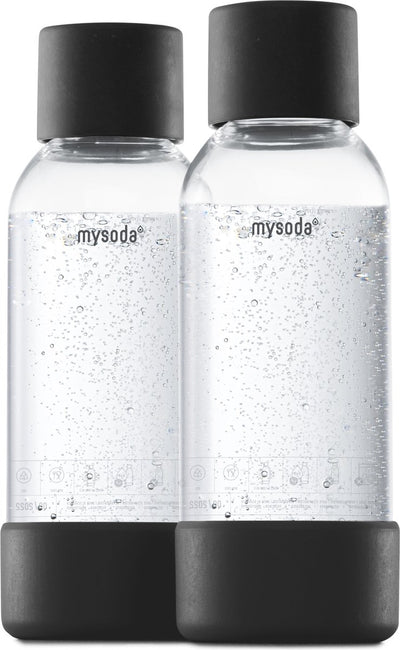 Mysoda - lot de 2 bouteilles réutilisables de 0,5 litre - noir - adapté aux appareils