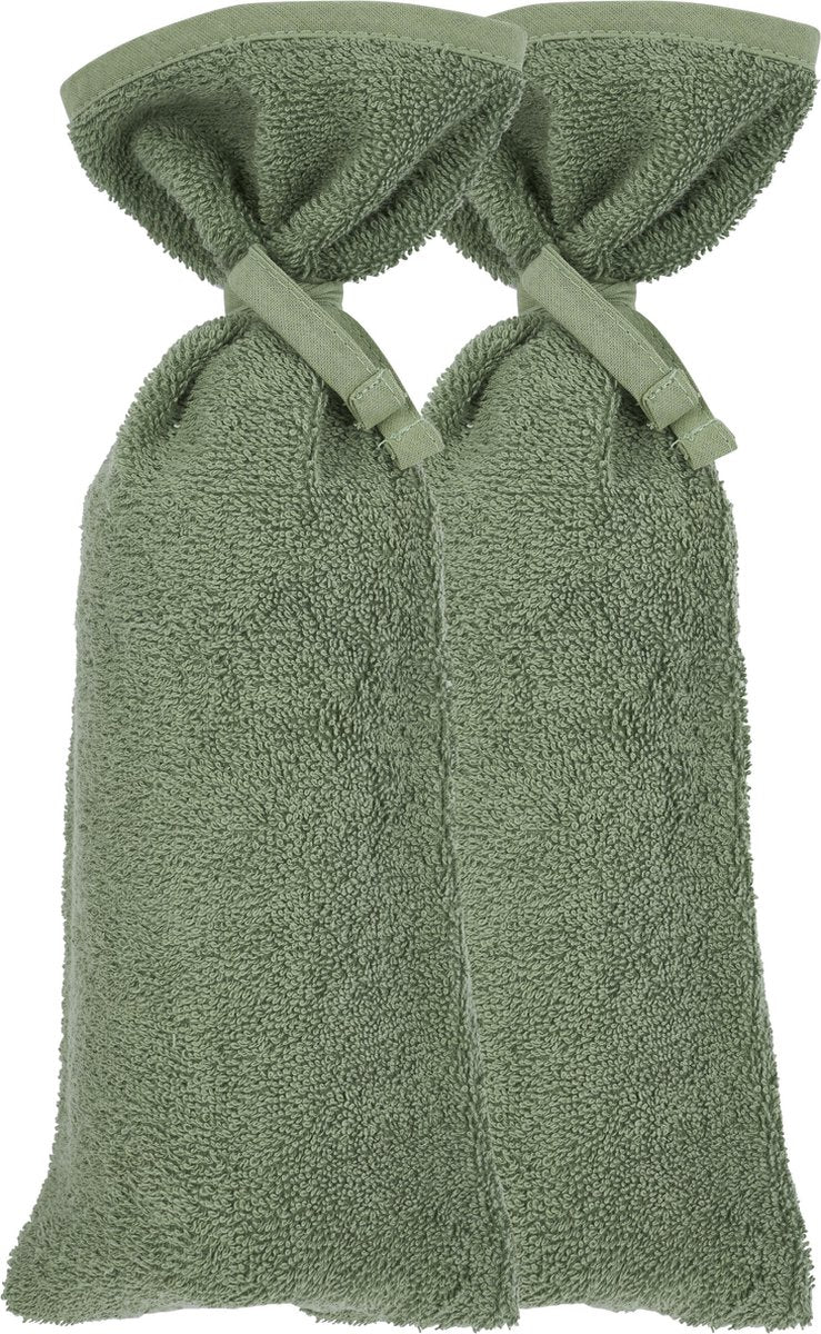 Sac pour bouillotte Meyco baby uni - paquet de 2 - tissu éponge - vert forêt