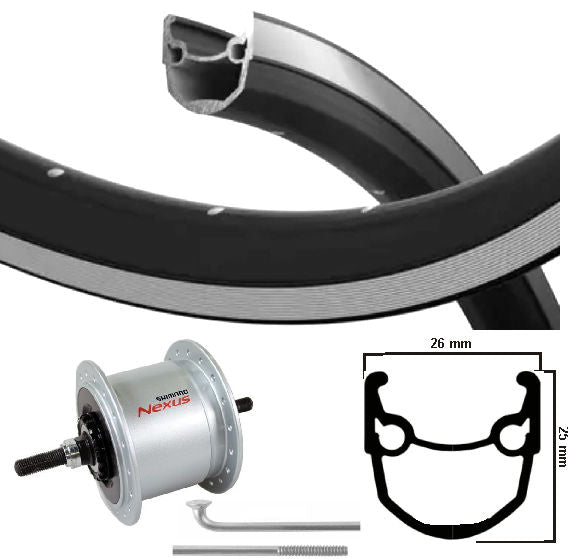 KGS Roue avant 28 pouces (622) Stratos Zw Zil Rollerbrake Naaf Dynamo Fixed