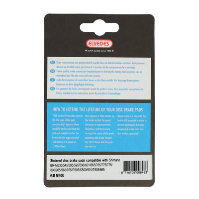 Jeu de plaquettes de frein à disque Elvedes Shimano TRP Dash - fritté (1 paire)