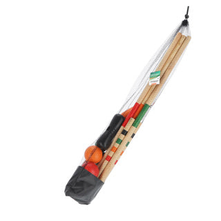 Alerte en bois de croquet extérieur xl 75 cm avec filet de rangement pratique