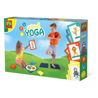 Ses séances créatives - yoga animalier - yoga pour enfants - comprenant tapis de yoga, planche tournante et 27 cartes de yoga pour enfants