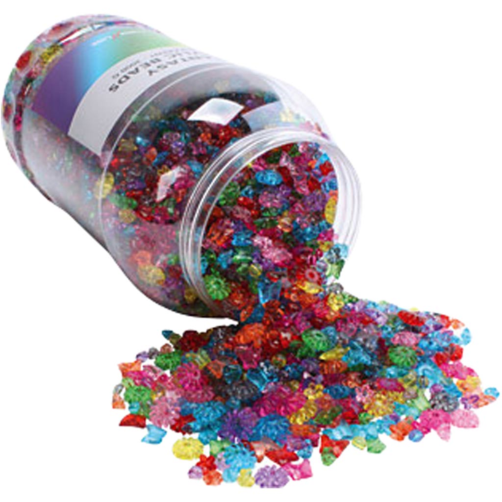 Seau Creativ company avec perles en plastique, différentes couleurs, 3000 gr 1 boîte