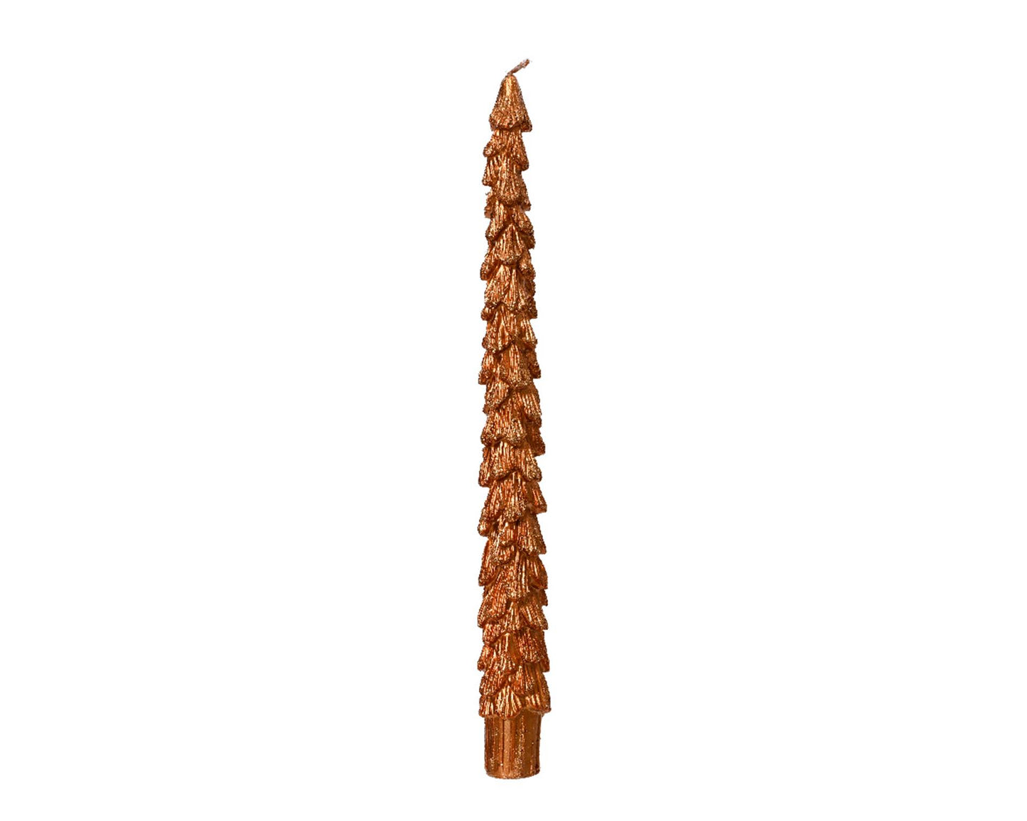 Decoris bougie de dîner sapin de Noël cuivre 25cm 2 pièces