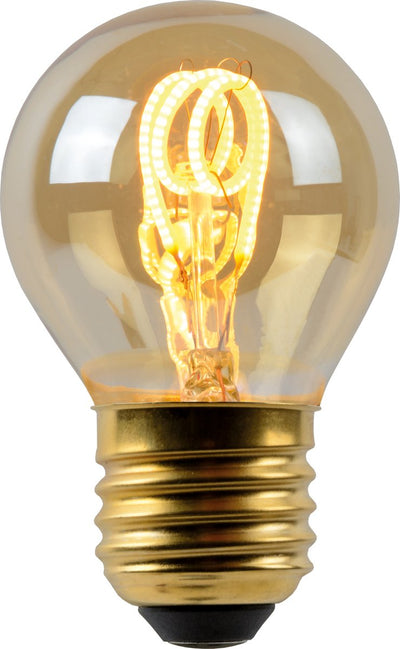Lucide g45 - lampe à filament - ø 4,5 cm - LED dimmable - E27 - 1x3W 2200K - ambre