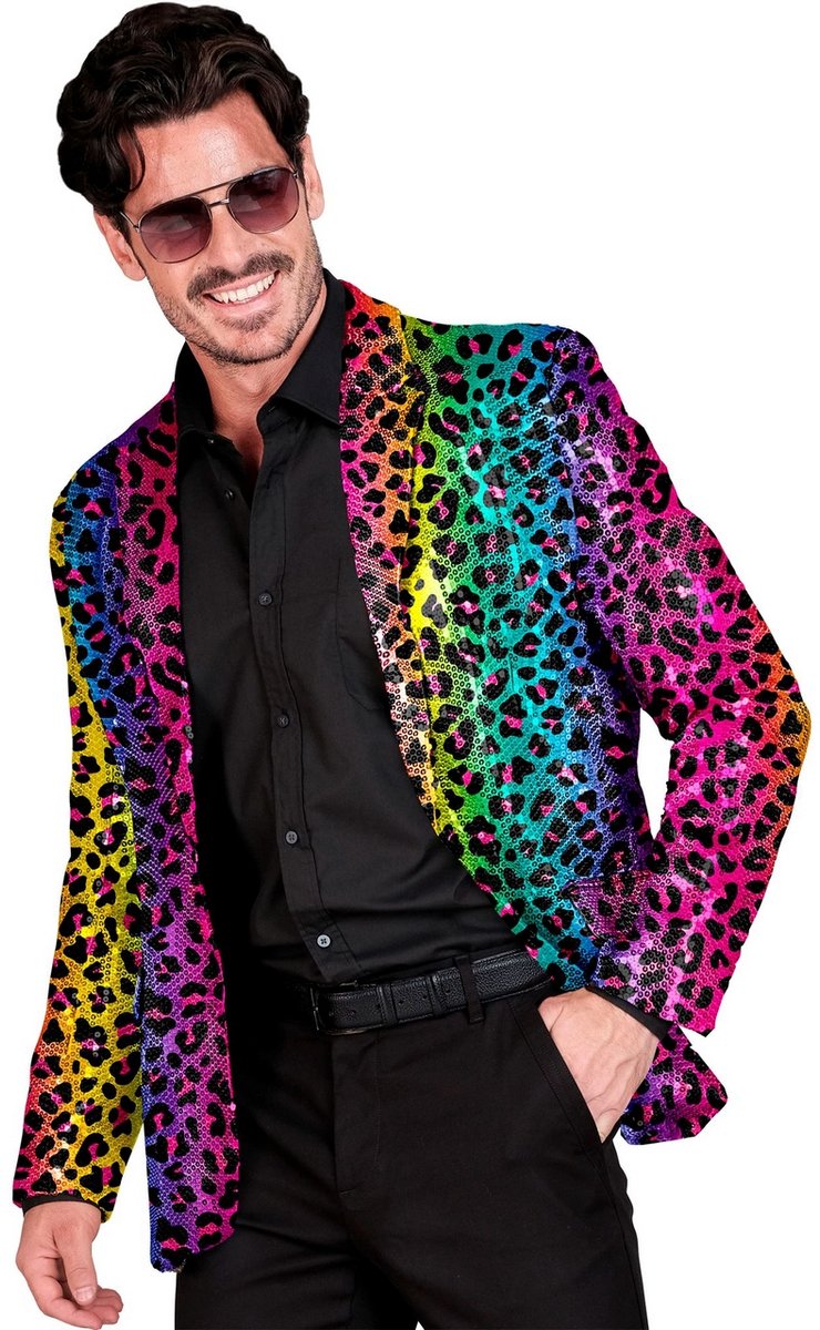 Widmann veste à sequins léopard arc-en-ciel