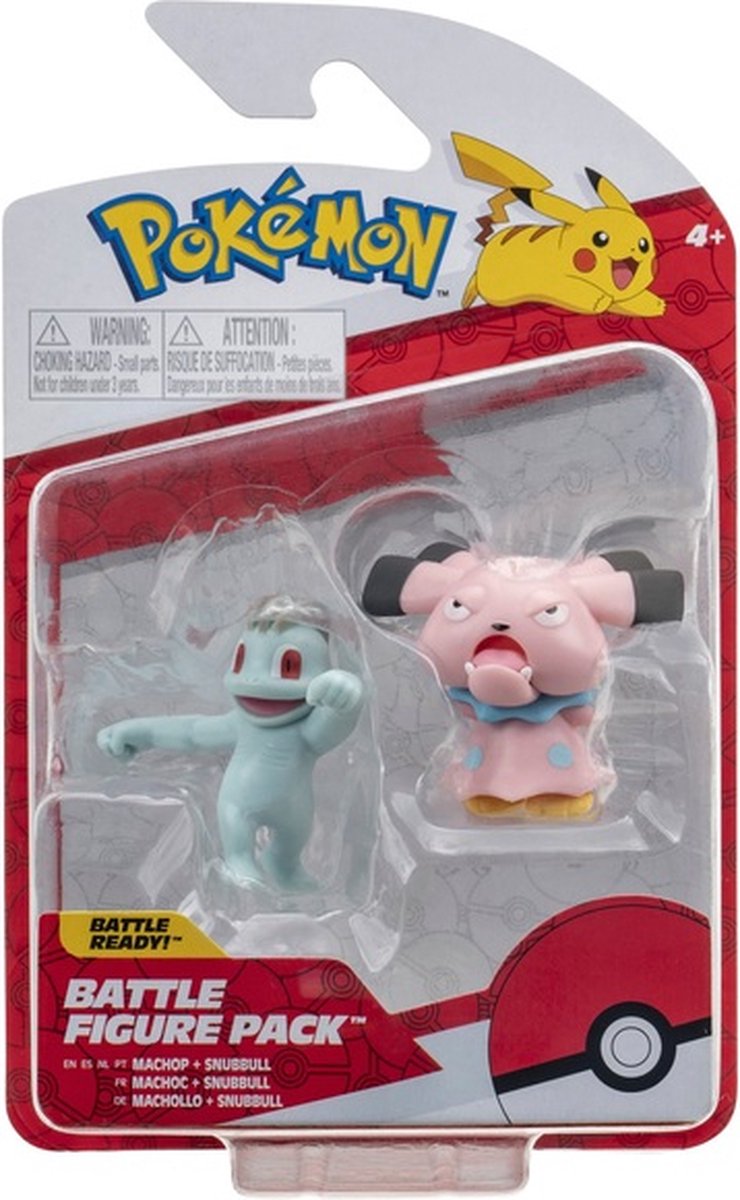 Pack de figurines de combat Pokémon macho snubbull - 5 cm de hauteur - collectionnez-les toutes