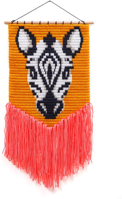 Sozo - kit de broderie d'art mural zèbre - set de broderie complet - à partir de 6 ans