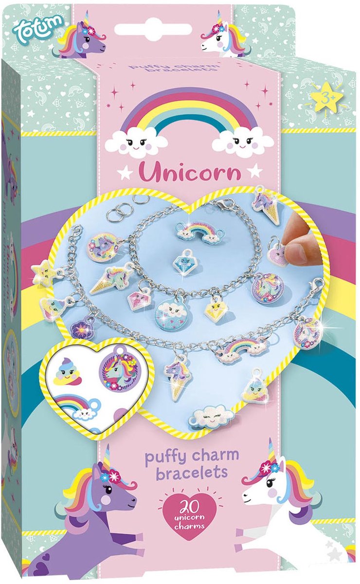 Bracelets à charme gonflé à la licorne