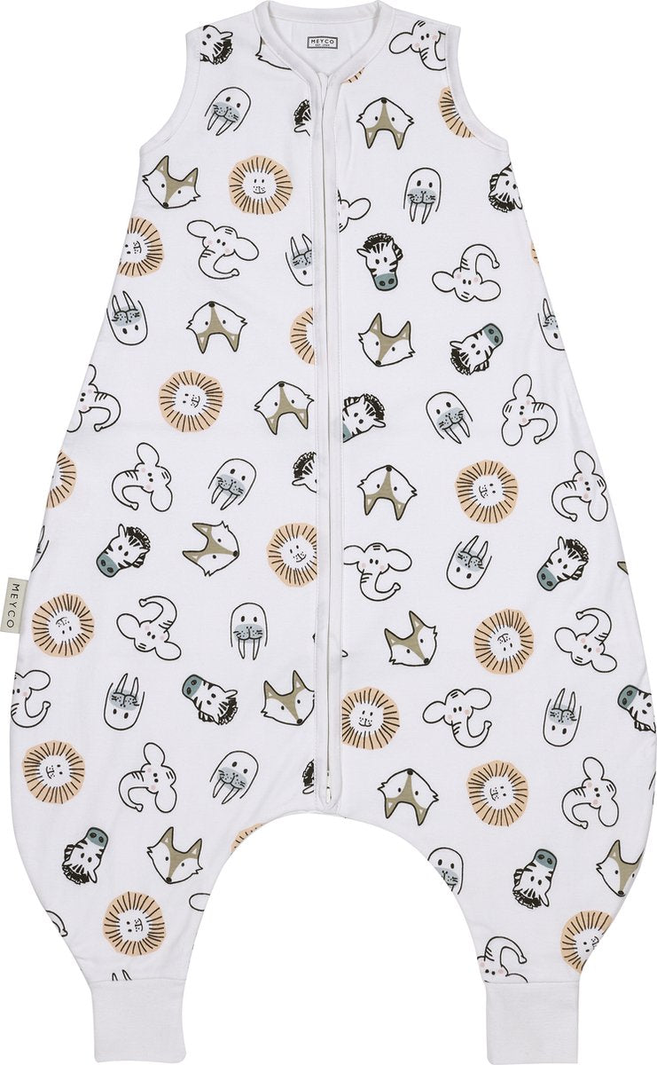 Meyco baby animal baby summer sleep overall jumper - multicolour - 104cm - 0.5 tog