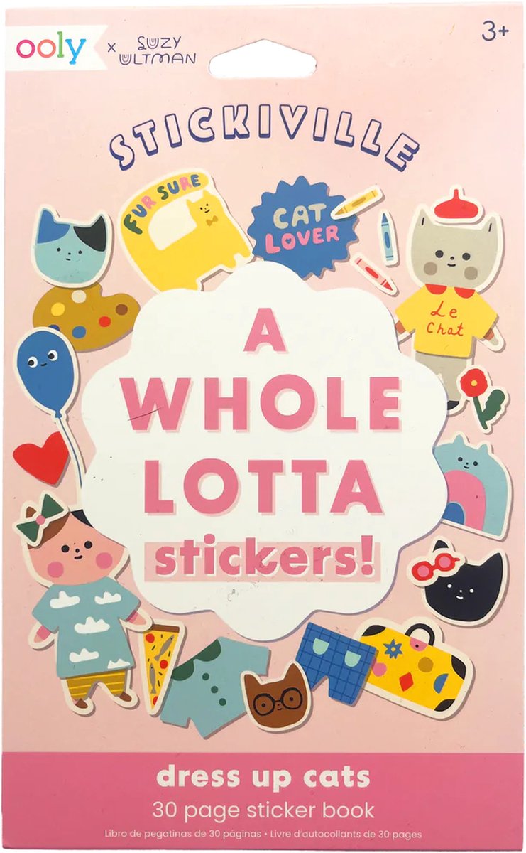 Ooly - stickiville - tout un livre d'autocollants - habiller les chats