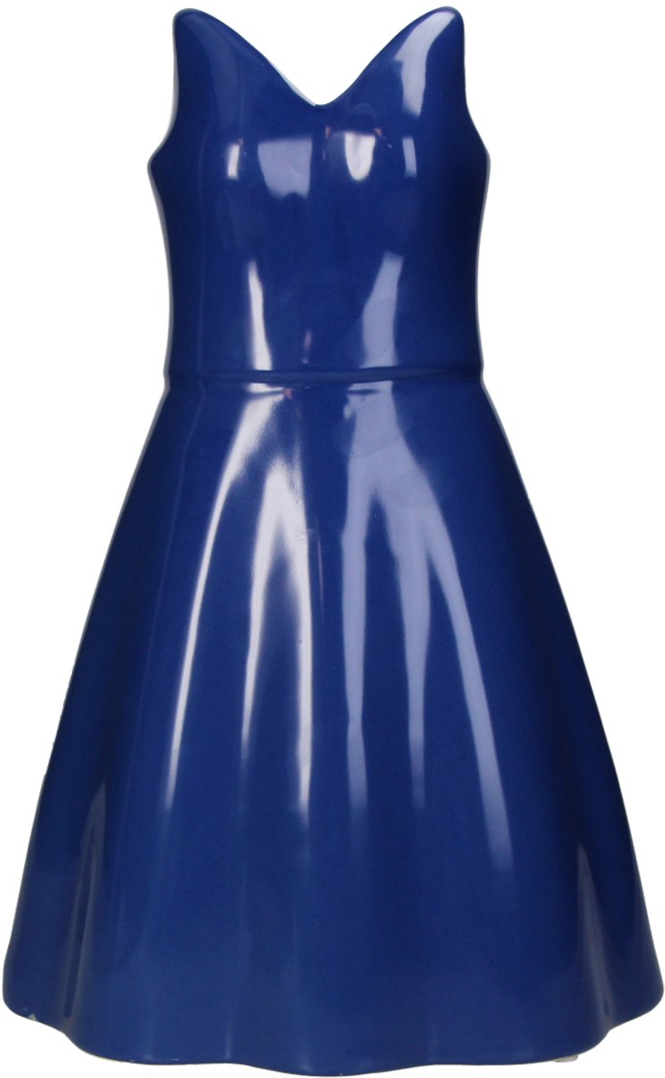 Vase collection HD robe faïence bleue 22,5x16,3x34cm