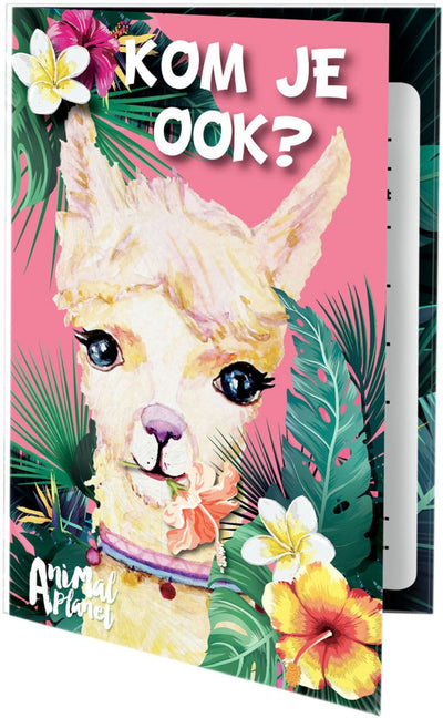 Invitations planète animale alpaga, 6 pcs.