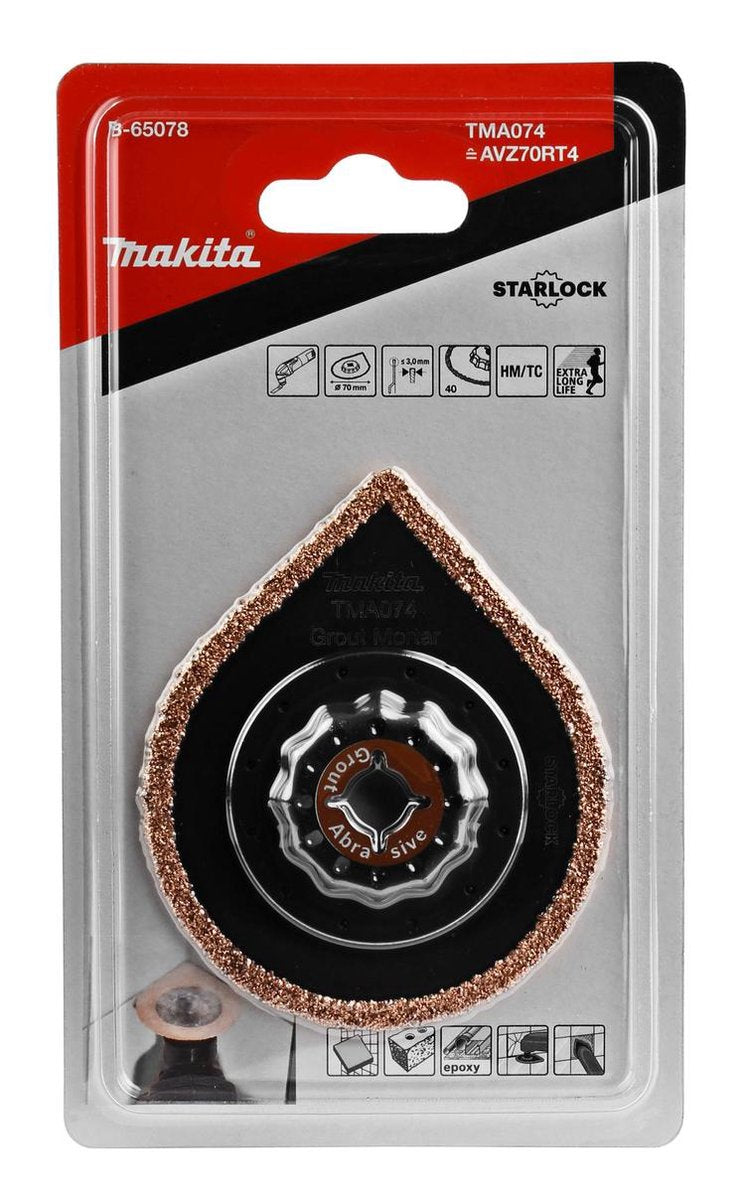 Accessoires Makita b-65078 | tma074 coupe-patin de ponçage | Lame multi-outils TC HM K40 Starlock de 70 mm - B-65078