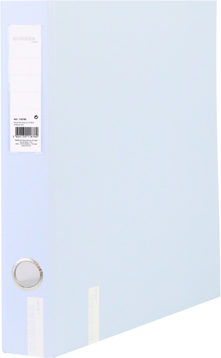 Ancor classeur à anneaux gaufrage sec a4 2r d-30mm bleu