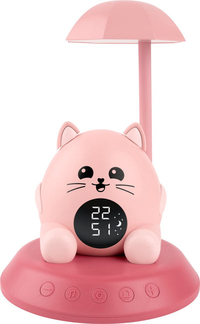 Bigben hibuddies hibuddies lampe de nuit réveil avec effets sonores pour enfants - soleil le chat - entraîneur de sommeil