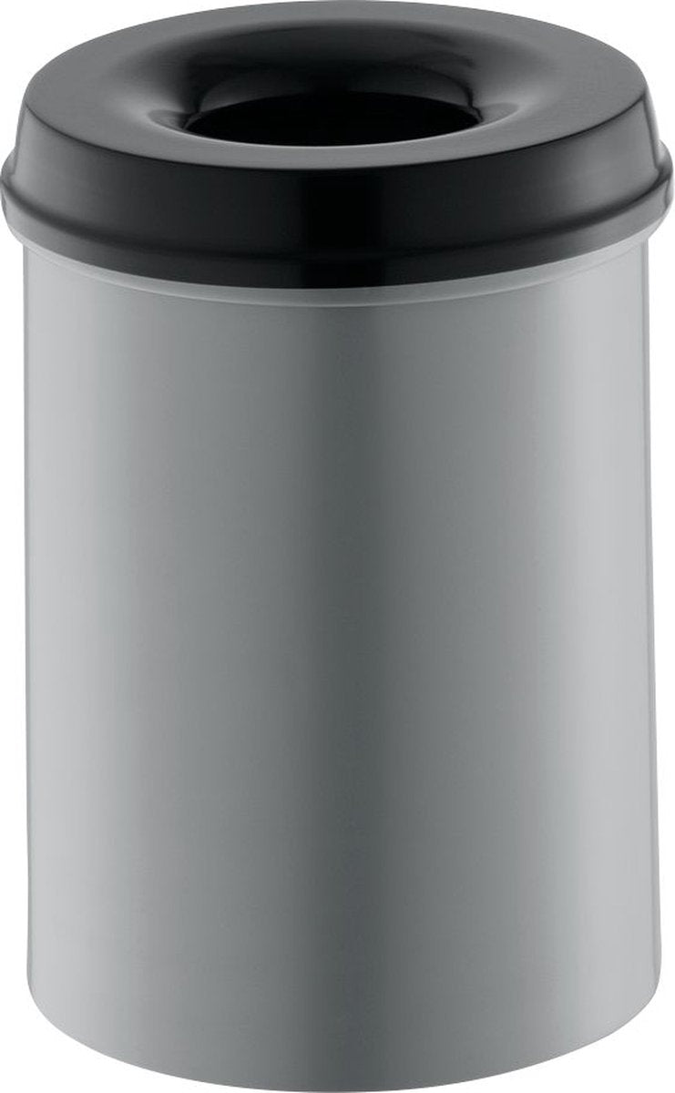 Poubelle à papier ignifuge en V - 15l - aluminium noir