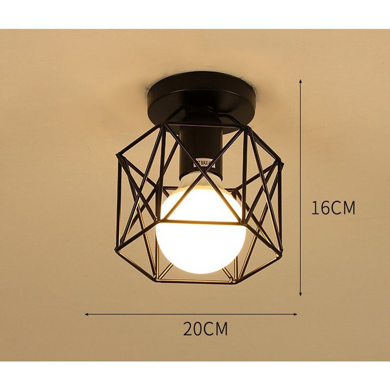 Homestyle Pro Homestyle MK002-B Lampe de plafond industrielle 20x16 cm en métal noir
