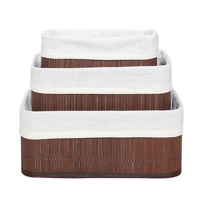 Homestyle Pro Homestyle Bamboo Storage Paniers 3 pièces Brown White