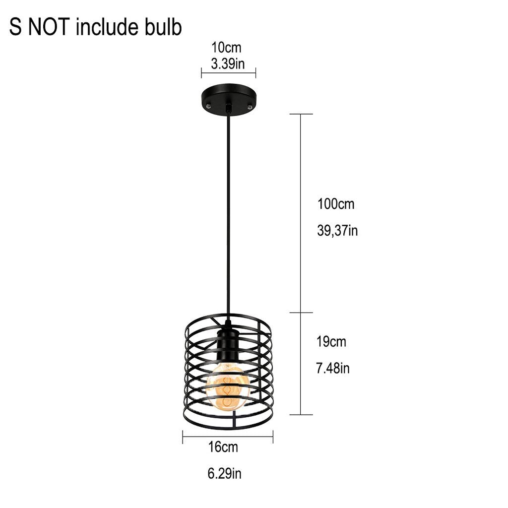 Homestyle Pro Homestyle MK014-B Lampe suspendue industrielle 16x19 cm Black Metal