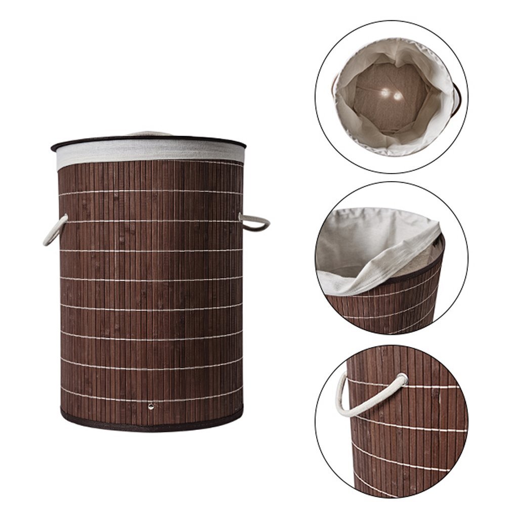 Homestyle Pro Homestyle Roundable Bamboo Bamboo Banket 35x50 cm Brun blanc