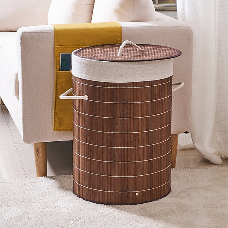Homestyle Pro Homestyle Roundable Bamboo Bamboo Banket 35x50 cm Brun blanc