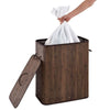 Homestyle Pro Homestyle Panier à linge bambou rectangulaire + texte 52x32x63 cm Brun blanc