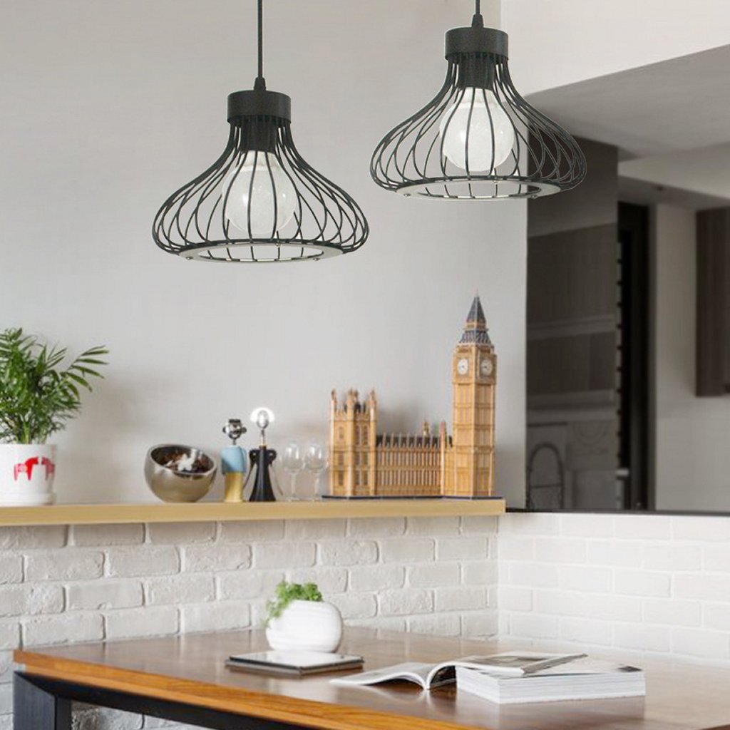 Homestyle Pro Homestyle MK013-B Lampe suspendue industrielle 23x20 cm Black Metal
