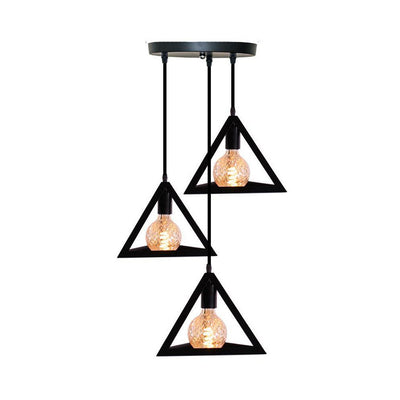 Homestyle Pro Homestyle MK022-B Pyramide industrielle Lampes suspendues en métal noir