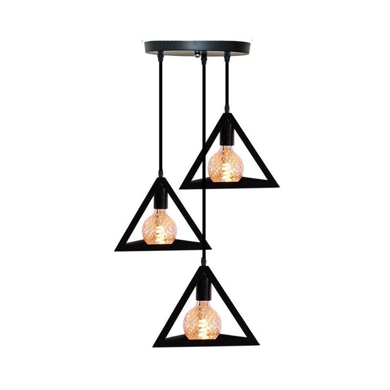 Homestyle Pro Homestyle MK022-B Pyramide industrielle Lampes suspendues en métal noir
