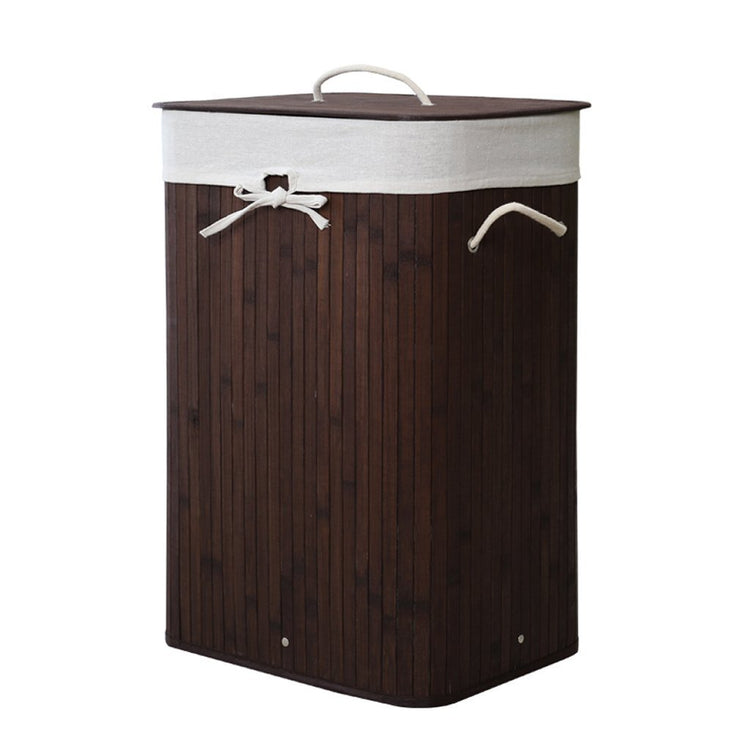 Homestyle Pro Homestyle Panier à linge bambou rectangulaire 40x30x60 cm Brun blanc