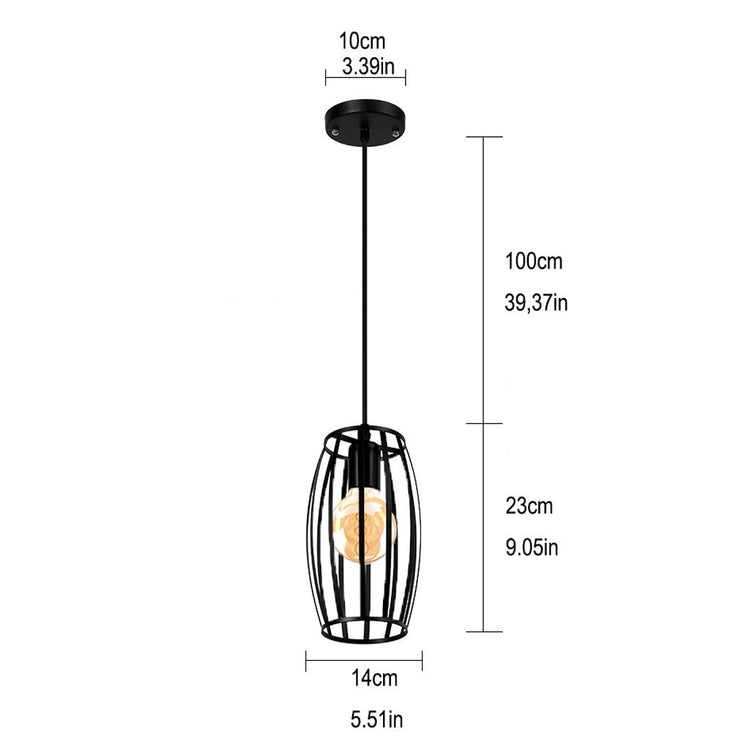 Homestyle Pro Homestyle MK011-B Lampe suspendue industrielle 14x23 cm Black Metal