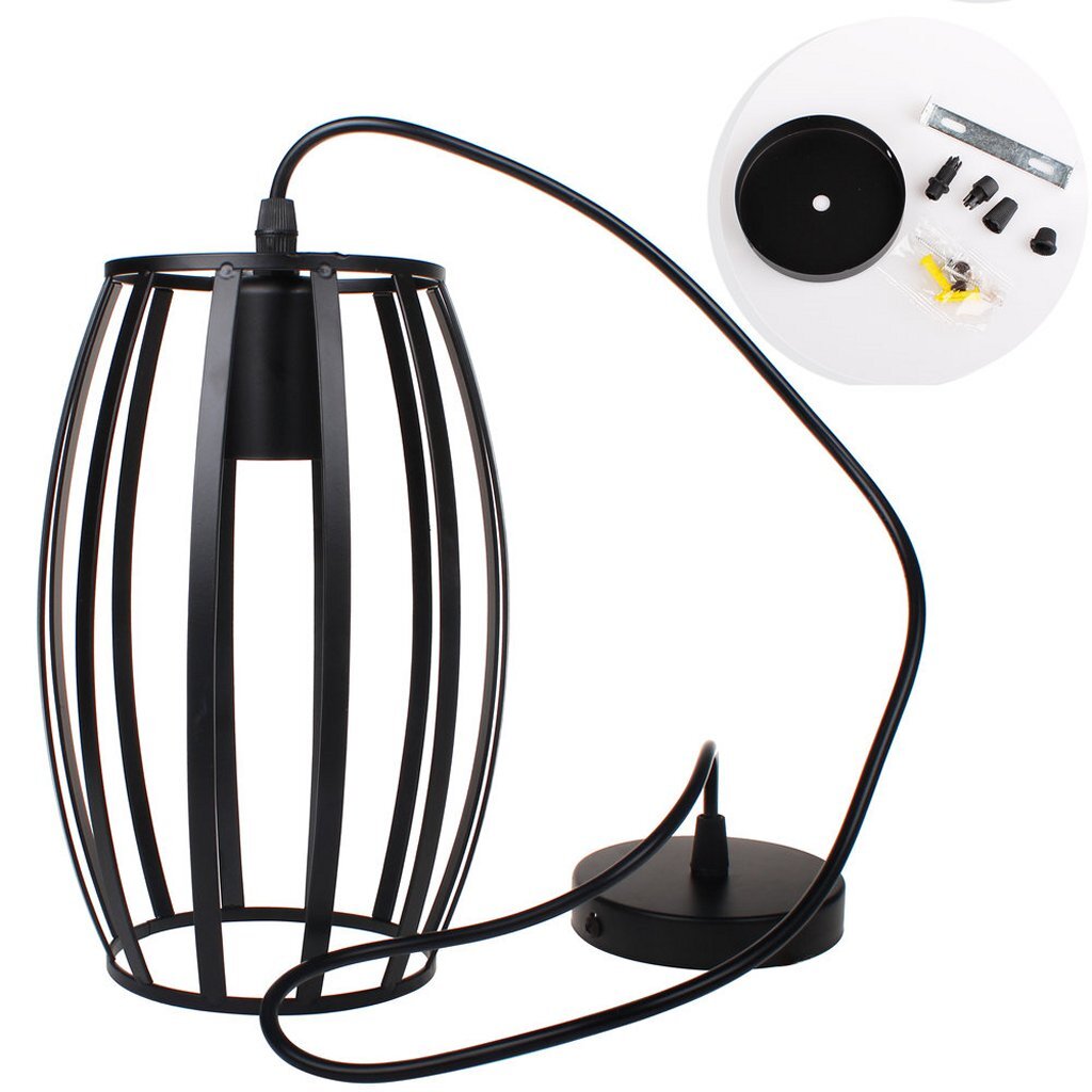 Homestyle Pro Homestyle MK011-B Lampe suspendue industrielle 14x23 cm Black Metal
