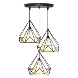 Homestyle Pro Homestyle MK024-B Forme de diamant industriel Lampes suspendues en métal blanc noir - afbeelding 1