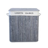 Homestyle Pro Homestyle Panier à linge bambou rectangulaire + texte 52x32x63 cm blanc gris