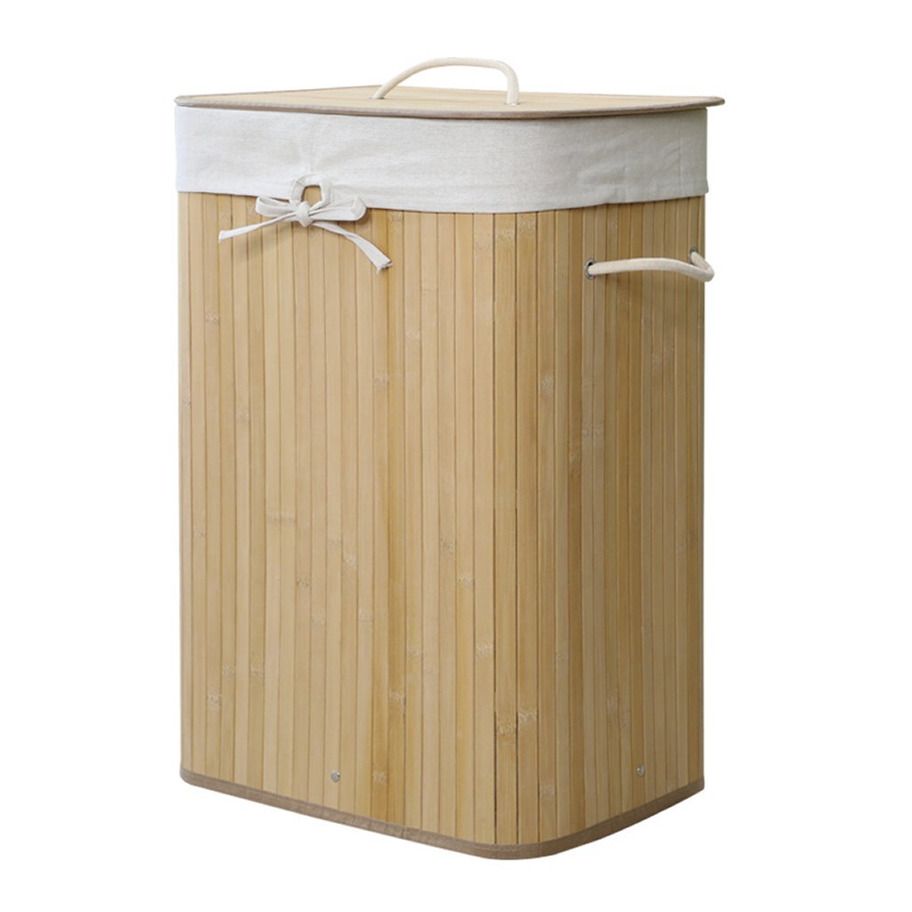 Homestyle Pro Homestyle Panier à linge bambou rectangulaire 40x30x60 cm Naturel blanc
