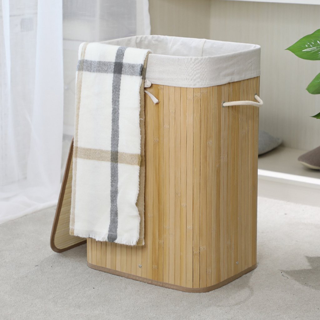 Homestyle Pro Homestyle Panier à linge bambou rectangulaire 40x30x60 cm Naturel blanc