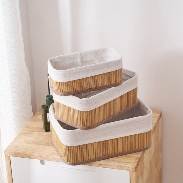 Homestyle Pro Homestyle Bamboo Storage Paniers 3 pièces Natural White