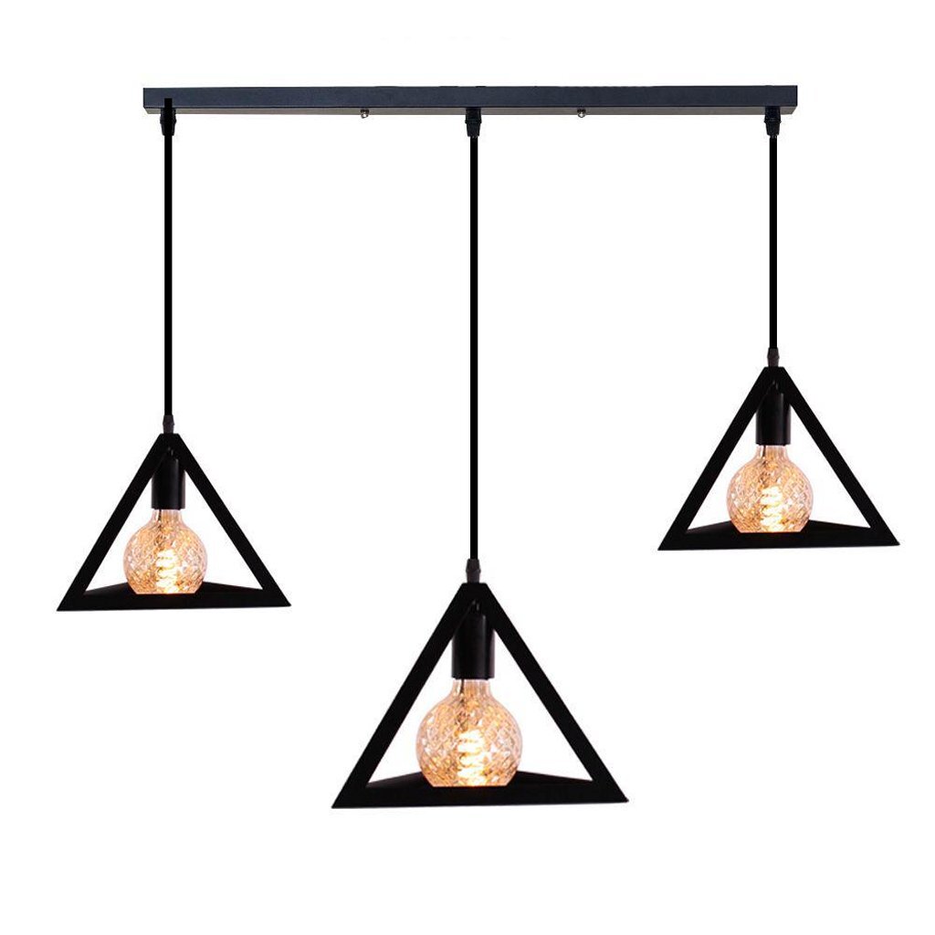 Homestyle Pro Homestyle MK018-B Pyramide industrielle Lampes suspendues en métal noir